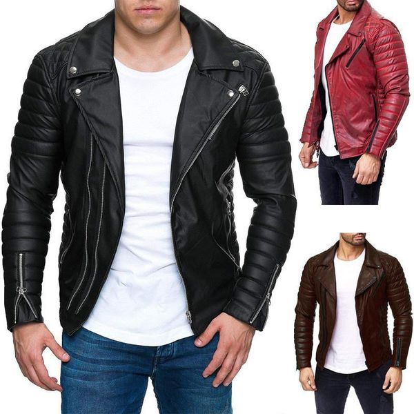 

men's leather & faux clothes autumn and winter style jacket youth coat, Black