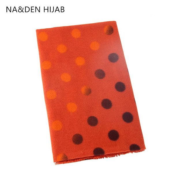 

scarves 1pcs long muffler islamic scarf solid shalws muslim hijab winter dot pattern cashmere ladies geometric wraps, Blue;gray