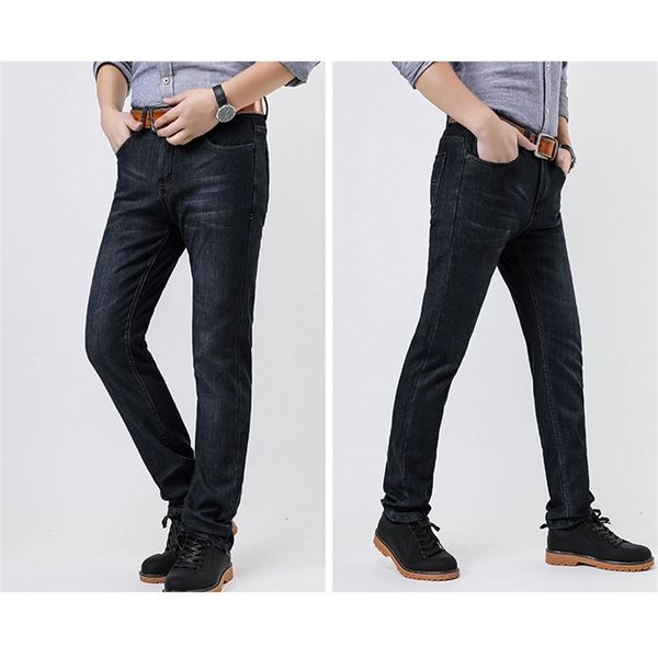 

men's jeans plus fat increase men's jeans straight business casual xbbm, Blue