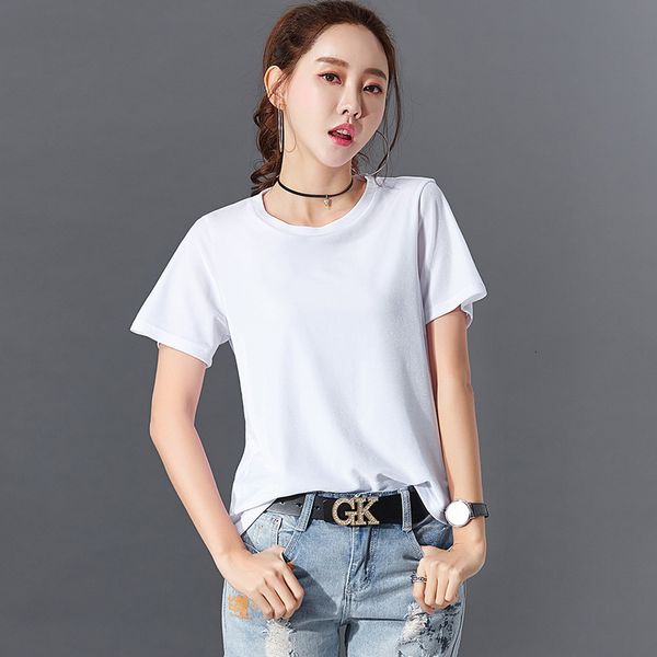 

2021 summer new women 100% cottonn tshirts fashion ladies ts i059, White