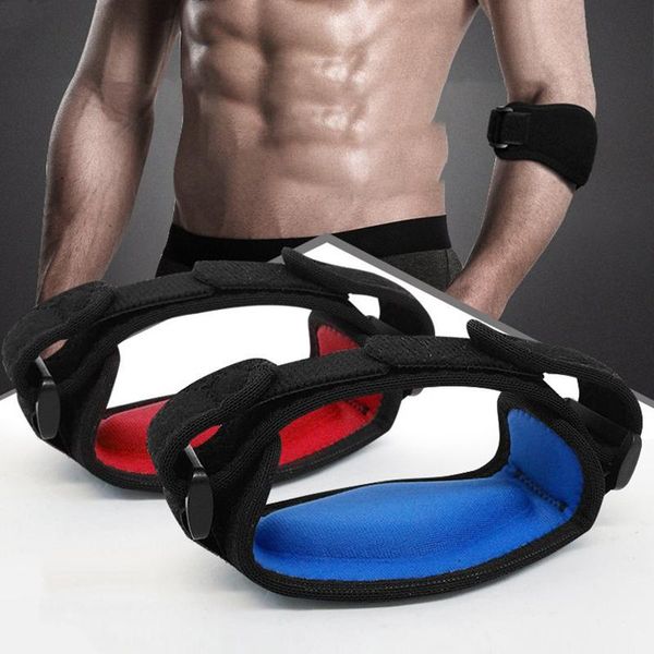 

elbow & knee pads 1pc adjustable support basketball tennis golf strap lateral pain syndrome epicondylitis braces, Black;gray