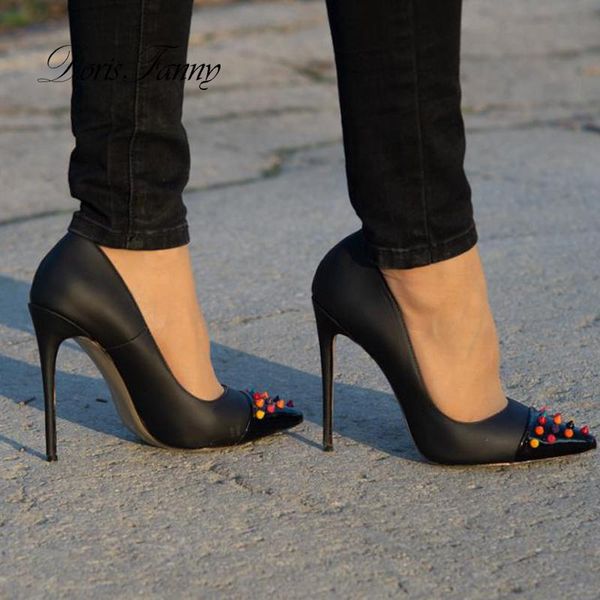 

dress shoes dorisfanny color studded womens heels black women pumps super high