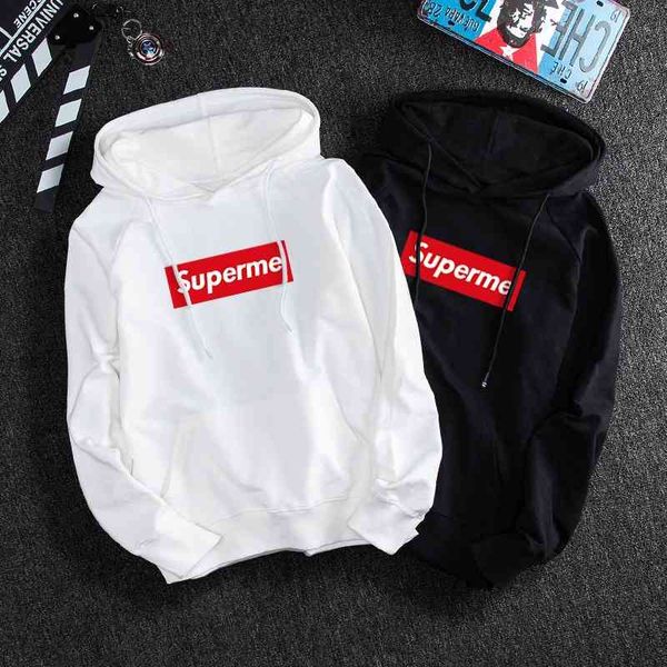 

hooded sweater women's 2021 new ins korean loose student couple dress super me long sleeve plush fashion in early autumn, Black