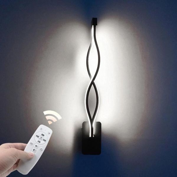 

wall lamp led nordic simple creative three-color temperature remote control bedside decorative