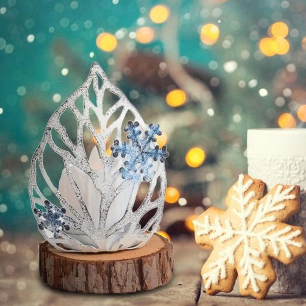 

candle holders retro christmas snowflakes candlestick wrought iron ornaments deskholder for xmas holiday table decor