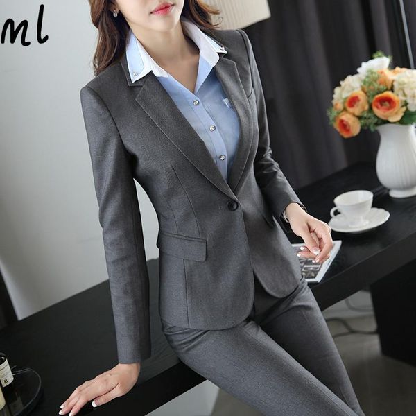 Ternos femininos Blazers Moda Office Lady Duas peças Conjuntos elegantes calças de calça de calça de pente