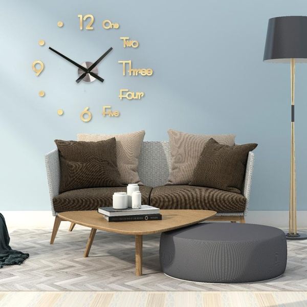 

loading europe simple wall stickers clock 3d diy sticker creative design mirror surface wall decorative sticker