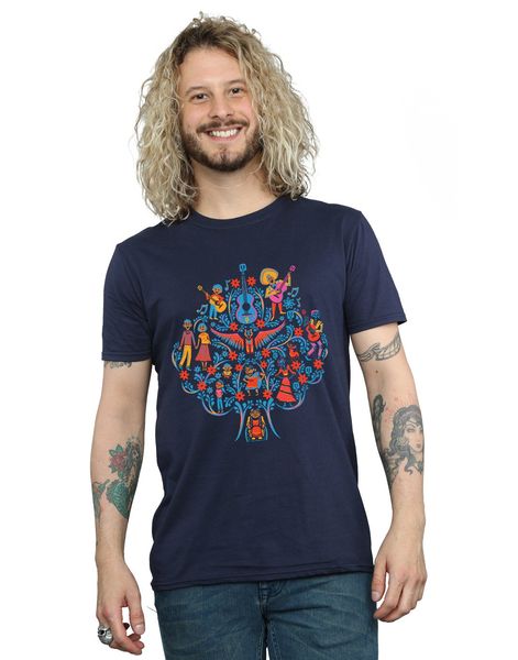 

men's coco tree pattern t-shirtnavy blue, White;black