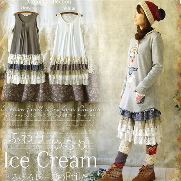 

mori girl sweet lace layer women dress lolita ruffles maxi pleated loose casual tunique vestido cute kawaii female c180, Black;gray