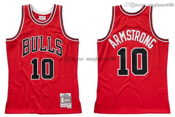 

stitched bj armstrong jersey s-6xl mitchell & ness 1990-91 mesh hardwoods classics retro basketball jerseys men women youth, Black;red