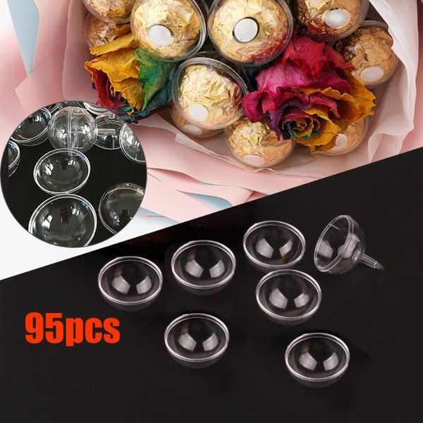 

party decoration 95pcs chocolate storage balls diy open plastic clear fillable bauble ornament gift present candy box case bouquet decor
