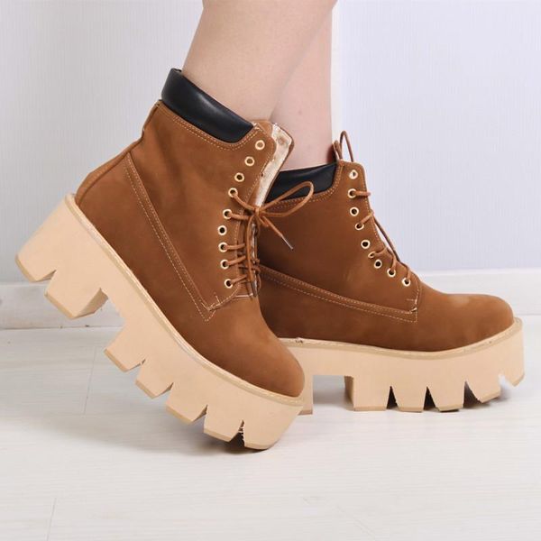 

boots ymechic black white lace up gothic chunky block heel shoes cross tied ankle punk rock platform motorcycle plus size