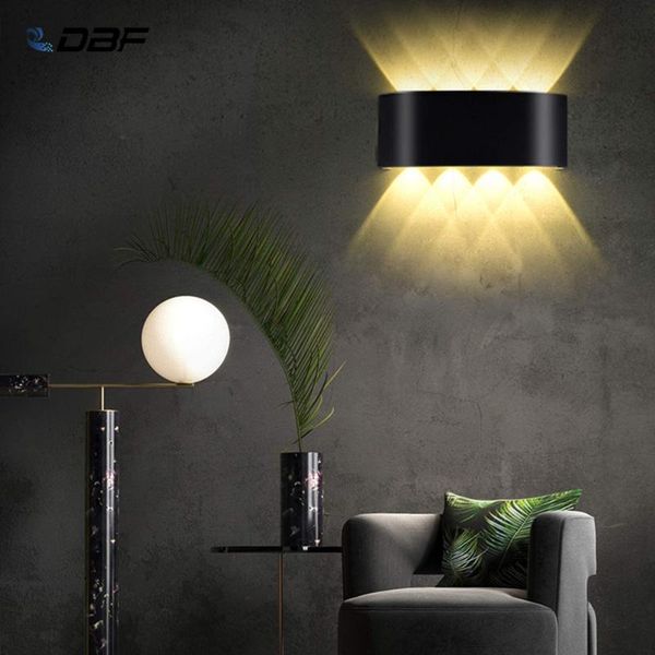 

wall lamp [dbf] 1pc ip65 led outdoor waterproof garden lighting aluminum ac86-265 indoor bedroom living room stairs light