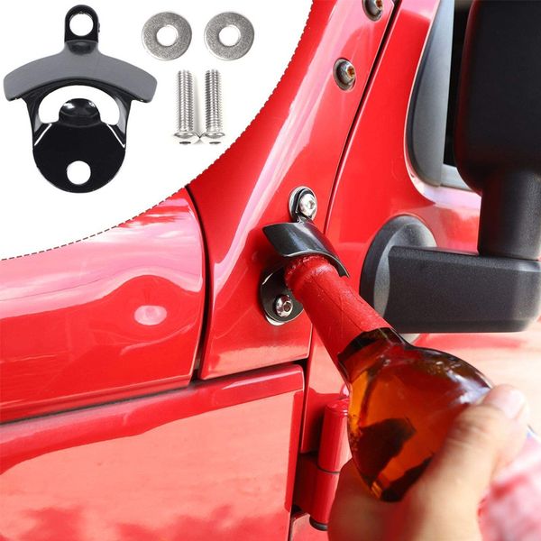 

a pillar corkscrew body mounted bottle opener for jeep wrangler jk jku 07-17 auto exterior accessories