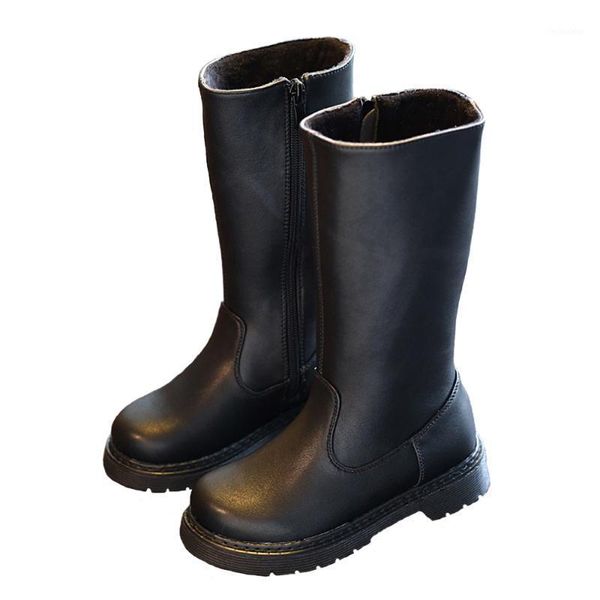 

liuliverson~autumn winter children' boots fashion high long for baby girls black thin fur inside brand1, Black;grey