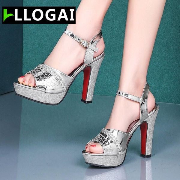 

new high heels fashion patent leather platform rhinestone women sandals stiletto buckle wedding shoes for women summer footwear, Black
