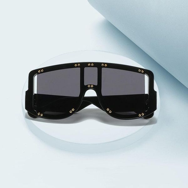 

sunglasses oimg big frame personality colorful ocean film women men retro rice nail decoration one piece glasses, White;black