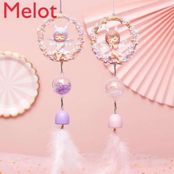 

decorative objects & figurines european-style simple pink wind chimes girl heart garland pendant hanging decoration birthday gift