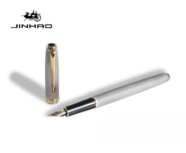 

fountain pens jinhao 16 brand metal pen, exquisite grid patterns with converter ink pen for business writing gift
