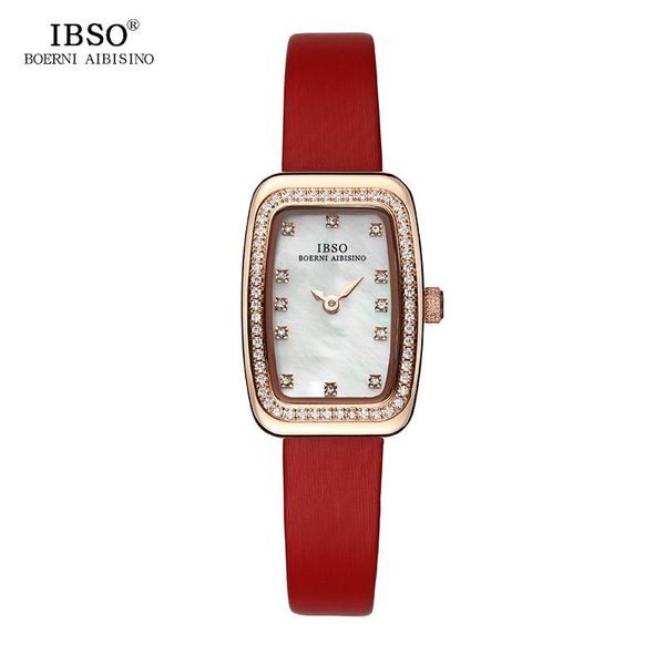 

wristwatches ibso rectangular design quartz watch women fashion shell dia, Slivery;brown