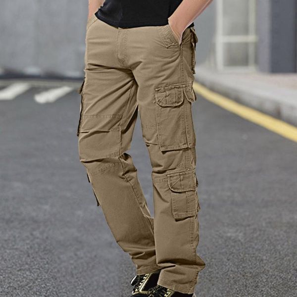 

men's pants cargo trousers for men 2021 clothing sports military style multi-pocket, Black