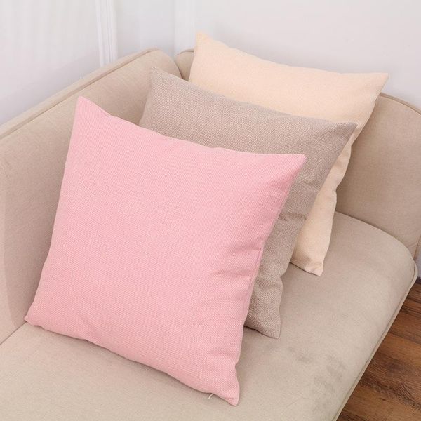 

thick nordic simple solid color linen pillow pillow case cushion cover car cushion