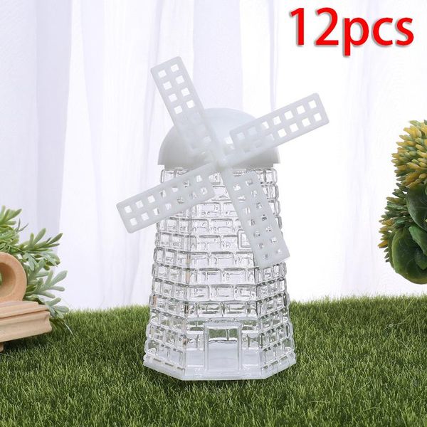 

gift wrap 12pcs candy boxes windmill shape transparent plastic holder sugar containers sweets candies box high quality