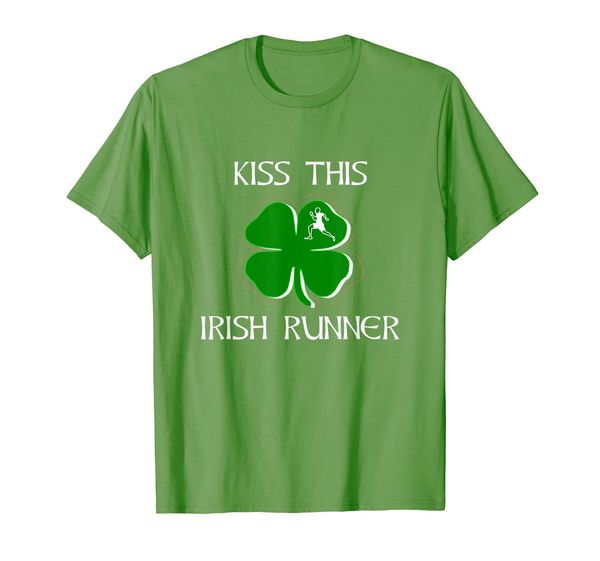 

irish runner st patricks day t shirt shamrock tee outfit, White;black