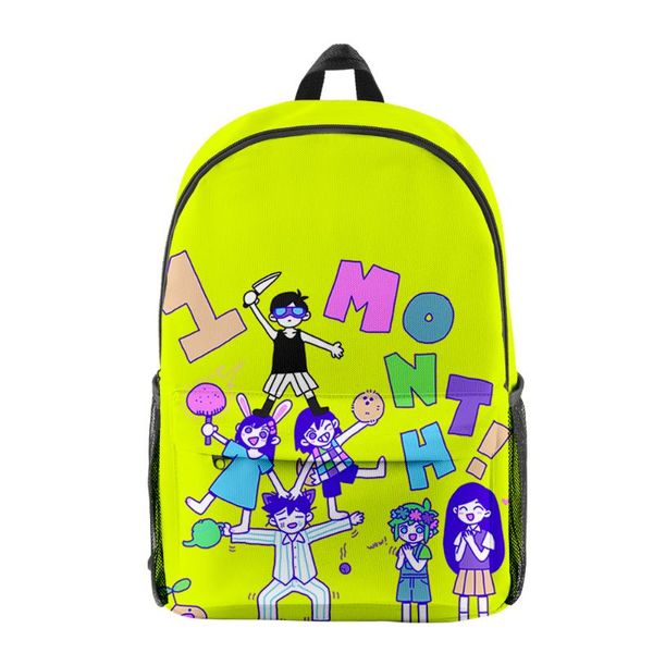 

backpack fashion omori 3d merch oxford cloth shoulder printed multi zipper pack casual school bag kawaii