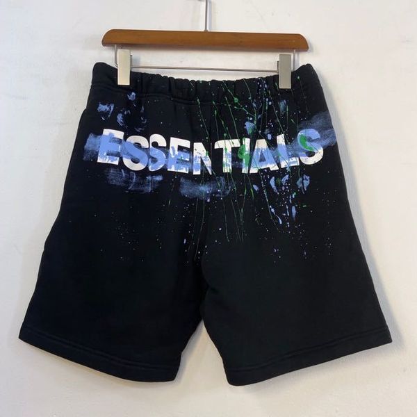 

2021 new european and american fashion brand men's graffiti high street loose five-point pants plus veet shorts ccwr, White;black