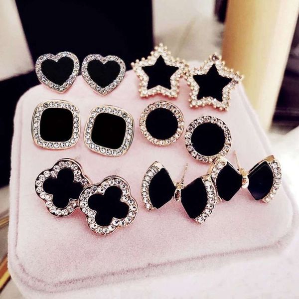 

earrings fashion black clover simple allergy set