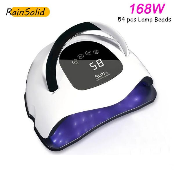 

nail dryers professional 168w led lamp for manicure 54 leds dryer uv quick dry gel polish with lcd display tool