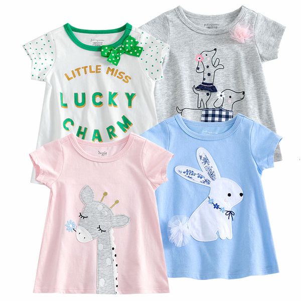 

base children's new baby's wear coat 2021 summer cotton soft cartoon girls' short sleeve t-shirt, Black;white