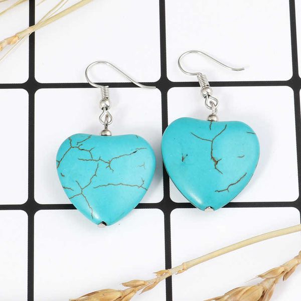

women's heart tibetan silver turquoise charm earrings dymtqe047 fashion gift national style women diy earring, Golden
