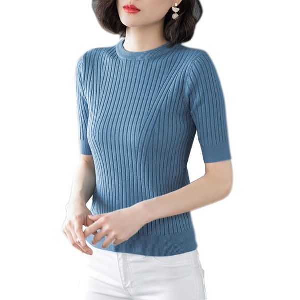 

women's sweaters harajuku sweater women 2021 -coming knit pullovers shirt short sleeve korean style slim-fit tight autumn pull femme, White;black