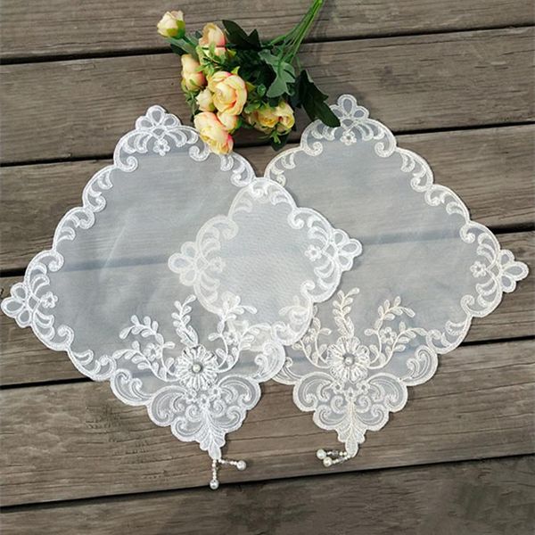 

table cloth korean tulle lace embroidery tassel beaded wedding napkins christmas placemat tea towel doily kitchen home decor