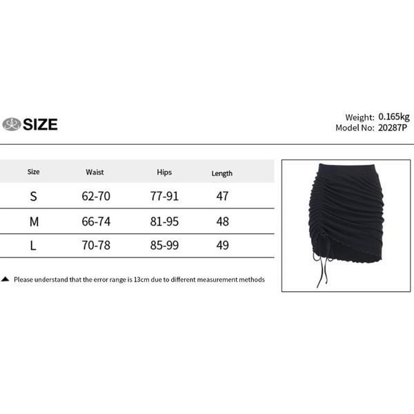 

skirts half-length black skirt lace-up pleated vintage solid color drawstring small design high waist close-fitting package hip