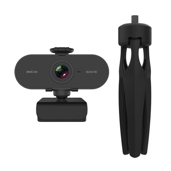 

webcams with privacy cover tripod noise canceling 2k 1440p full hd usb computer webcam wide angle gaming lapdeskdriver pc