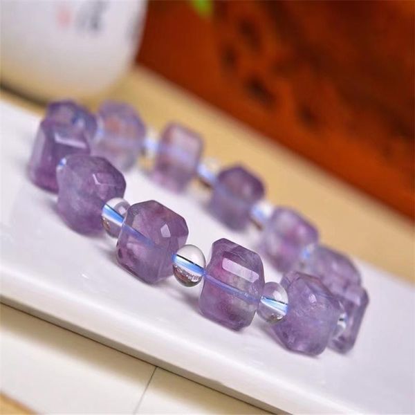 

beaded, strands 9mm natural colorful fluorite bracelet jewelry for women men healing love gift crystal beads stone clear gemstone, Black