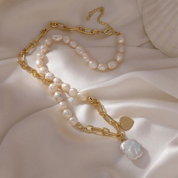 

pendant necklaces romantic style white pearl choker necklace coin charm, Silver