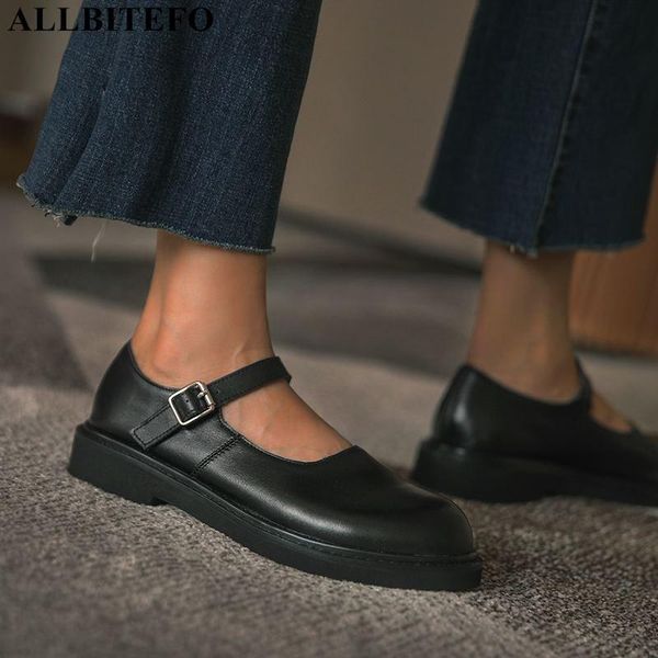 

dress shoes allbitefo waterproof platform genuine leather women high heel fashion leisure heels girls, Black