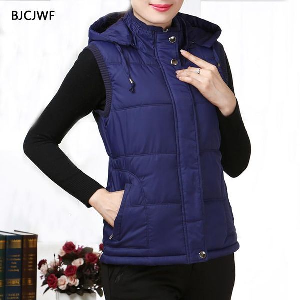 

women's vests vest women slim gilet sleeveless casual jacket winter coat female hooded windproof cotton waistcoat chalecos para mujer, Black;white