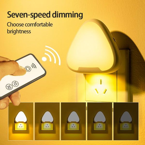 

night lights remote control light led seven levels of dimming bedroom bedside wardrobe lighting