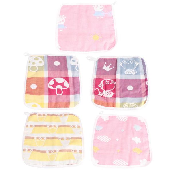 

towels & robes 5pcs baby water-absorbing cloth microfiber cleaning towel for kids cartoon cotton kerchief
