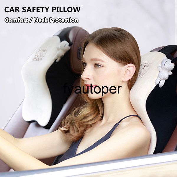 

large headrest car neck pillow set memory foam auto rear seat back headrest lumbar supports travel car head restraint cushion