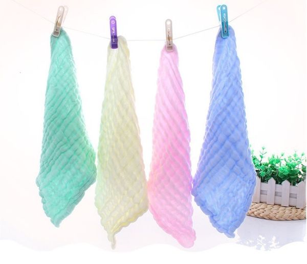 

children's solid baby 6-layer washing gauze handkerchief small square towel, White