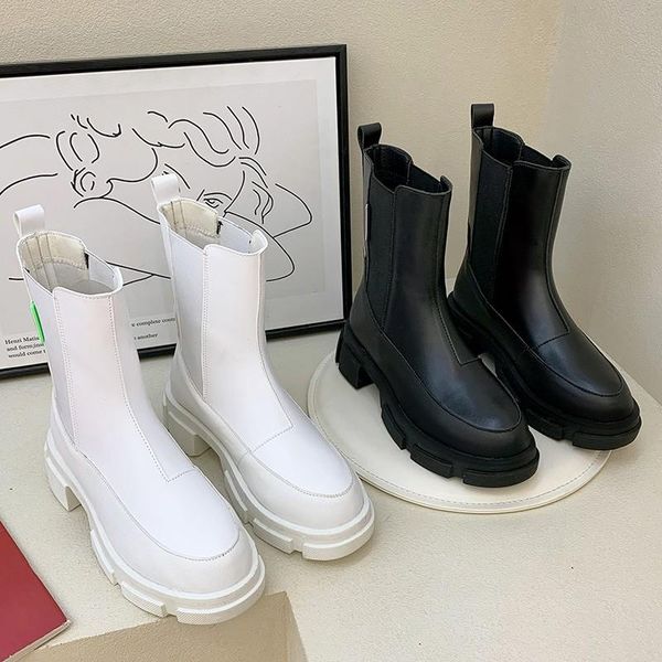 

boots real leather white women ankle fashion platform warm fur winter shoes casual footwear size 40 ytmtloy botines de mujer, Black