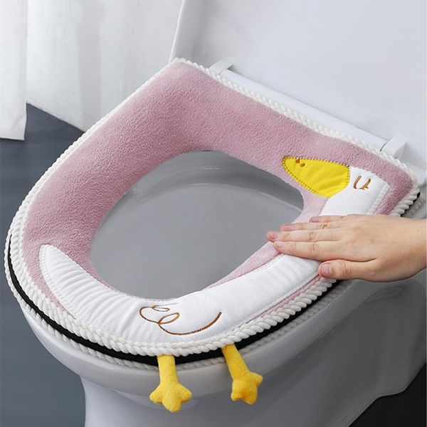 

toilet seat covers soft warm bathroom accessories mat home decor cover zipper with handle cushion portable cartoon universal washable