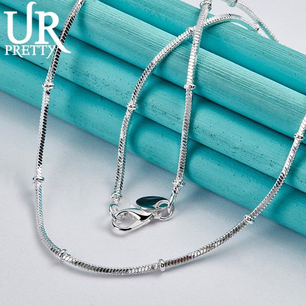 

chains urpretty 925 sterling silver bamboo festival chain necklace 16/20 inch for man woman wedding engagement party jewelry