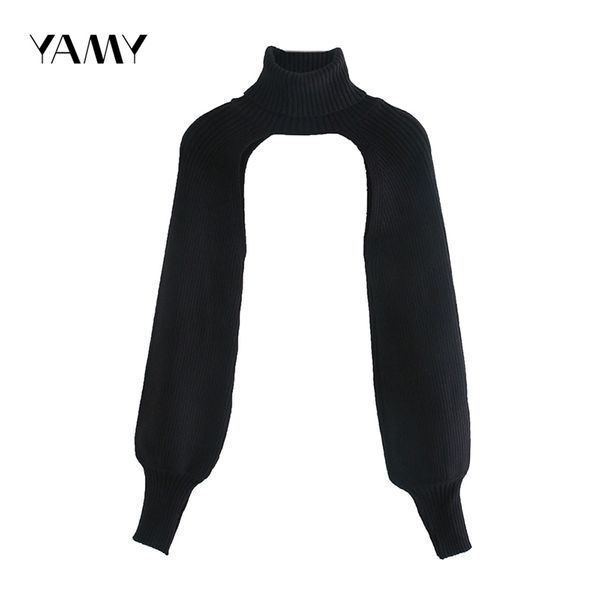 

clearance autumn winter womens turtleneck cropped sweaters black beige long sleeved knitted short pullovers tank 2022 210812, White;black